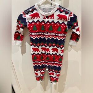 Little blue house Red Bear Patterned One Piece 3-6m